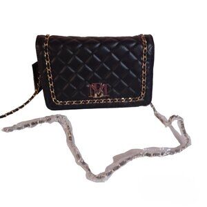 NWT Badgley Mischka Quilted Crossbody With Chain Strap - Dark Navy Blue Color